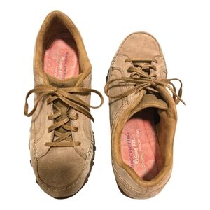 Skechers Bikers Tan Suede Walking Hiking Trail Lace Up Sneakers Size 10